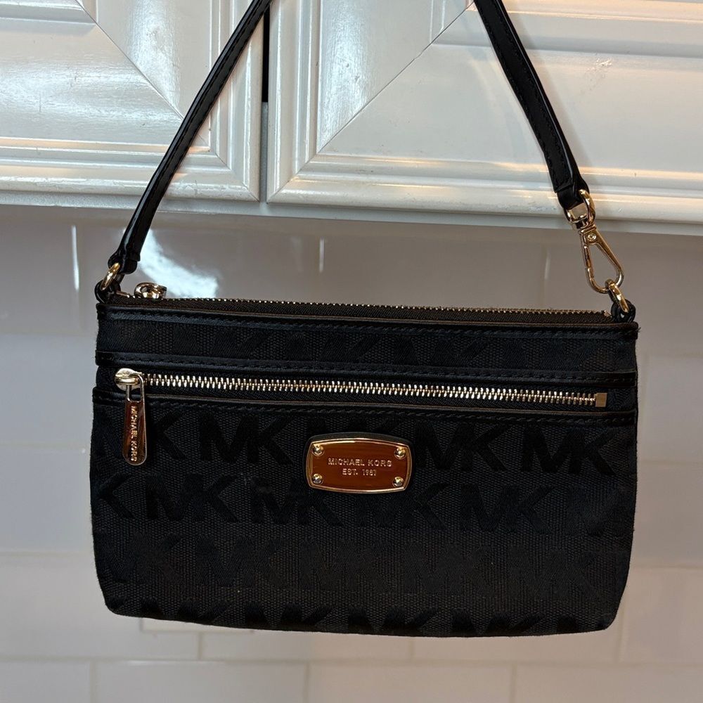 Michael Kors Bag Purse Handbag Mini Bag Signature MK Demi Wristlet Pocketbook - Picture 2 of 12